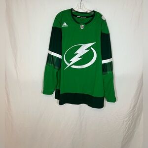 Adidas Primegreen Tampa Bay Lightning St. Patrick’s Day Hockey Jersey Size 54